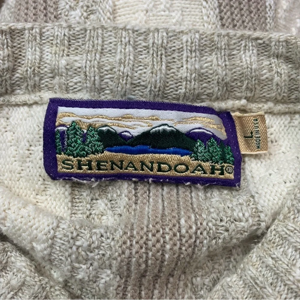 Shenandoah Large Vintage Sweater Grandpa Core 90's Neutral Textured